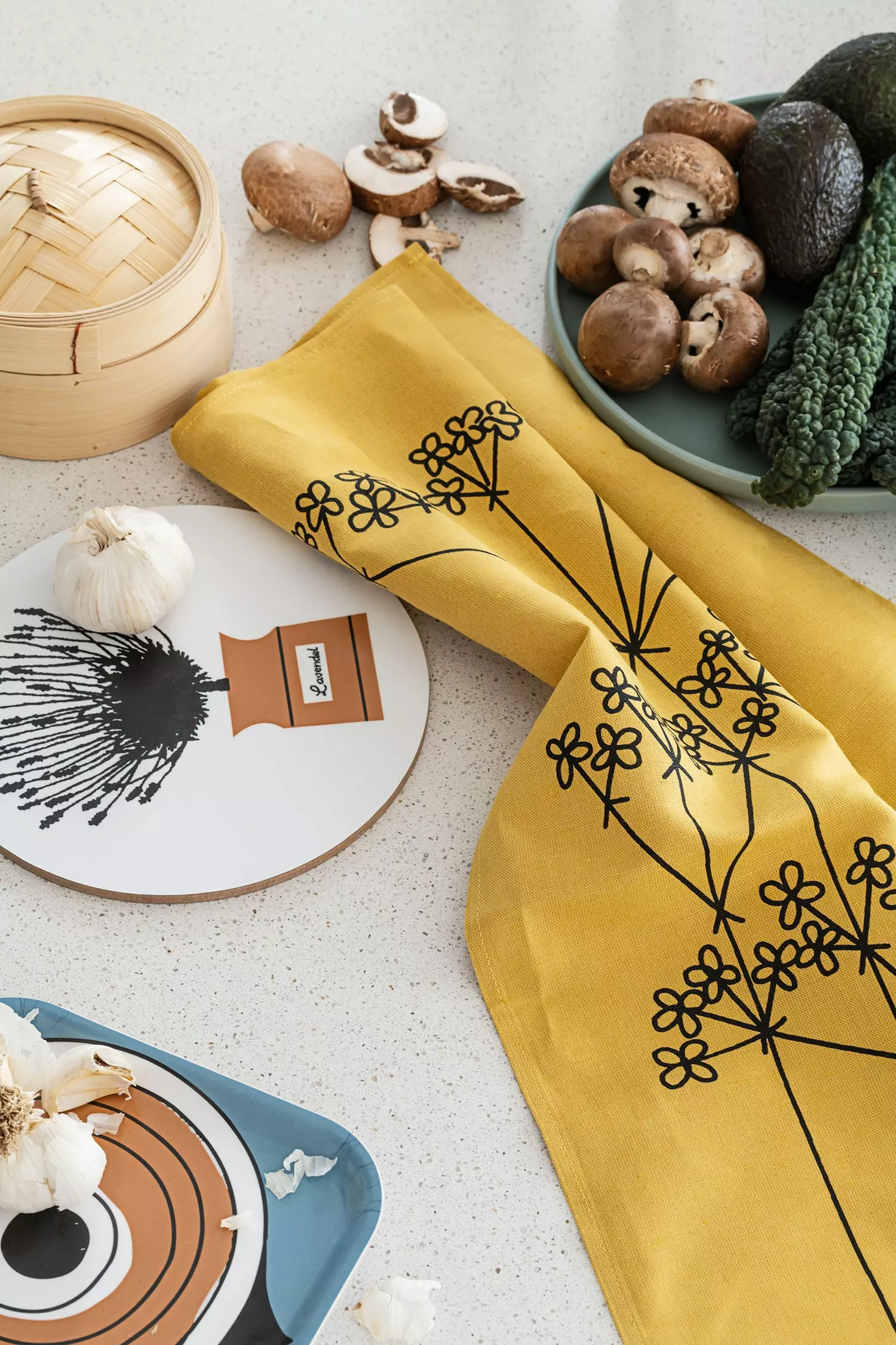 Almedahls Picknick Elements Kitchen Towel, Ochre 2 Almedahls Picknick Elements Kitchen Towel, Ochre – Bild 2