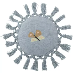 Bloomingville Elinna Kissen Rund Recycelte Baumwolle Ø35,5 Cm, Blau