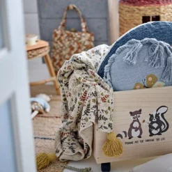 Bloomingville Elinna Kissen Rund Recycelte Baumwolle Ø35,5 Cm, Blau -Kindertextilien Verkäufe bloomingville elinna cushion green cotton 5