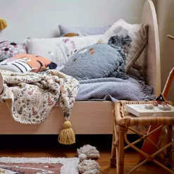 Bloomingville Filipa Decke Mit Quasten Recycelte Baumwolle 130x160 Cm -Kindertextilien Verkäufe bloomingville filipa throw yellow recycled cotton 3