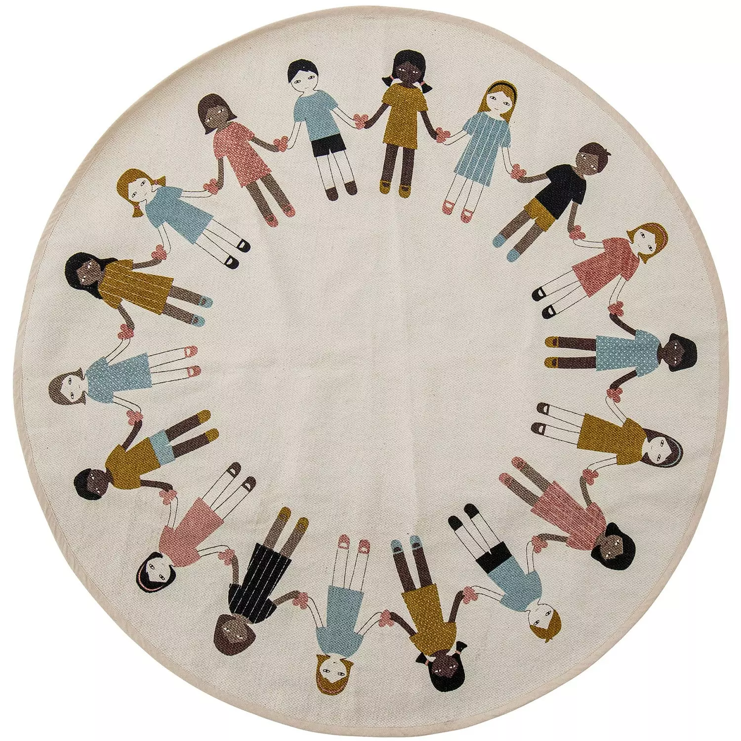 Bloomingville Friends Baumwollteppich Ø130 Cm 1 Bloomingville Friends Baumwollteppich Ø130 Cm