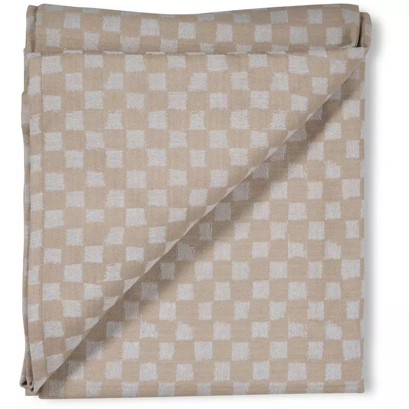 ByOn Checki Tischdecke Baumwolle 140x250 Cm, Beige 1 ByOn Checki Tischdecke Baumwolle 140x250 Cm, Beige