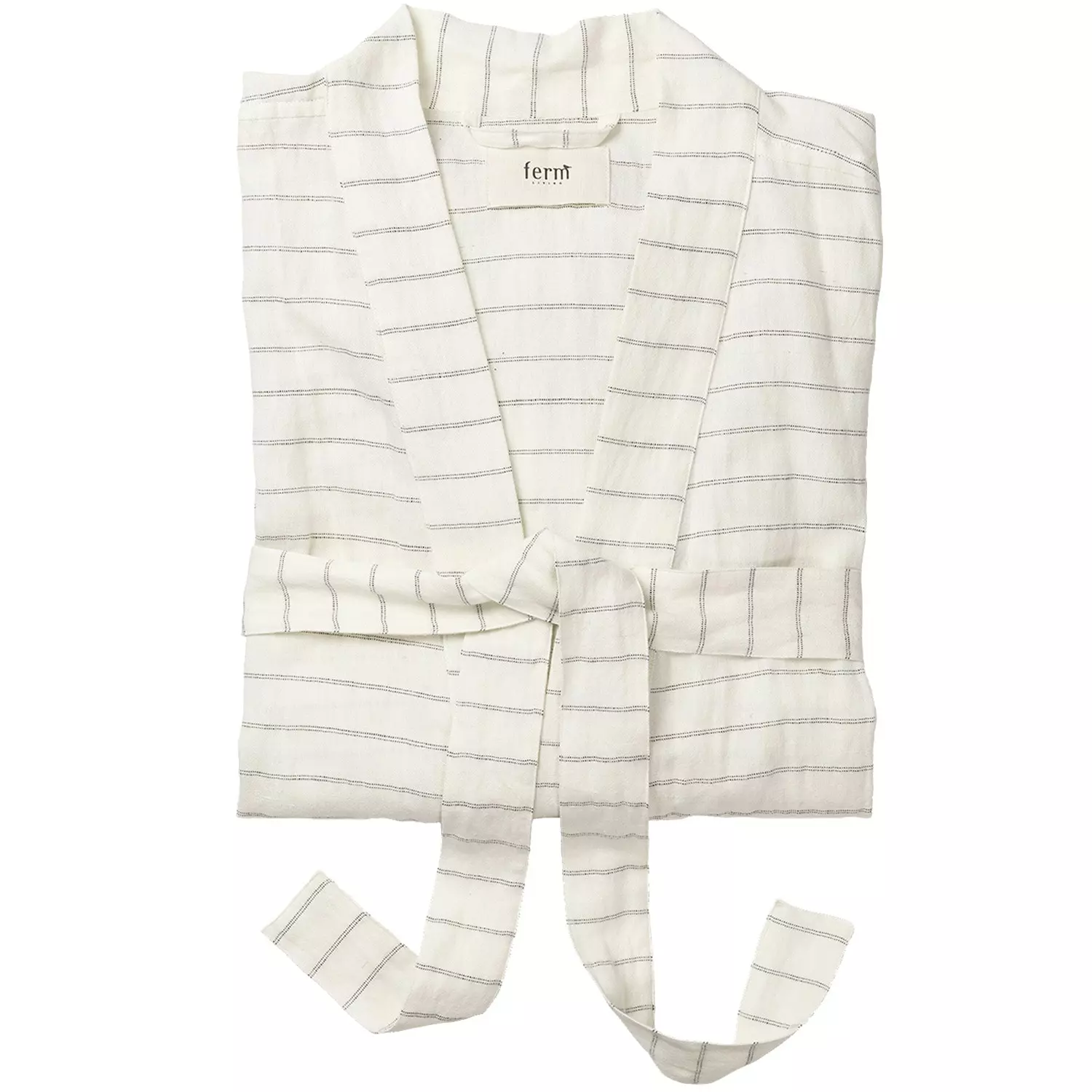 Ferm LIVING Field Bademantel One Size, Altweiß / Chocolate 2 Ferm LIVING Field Bademantel One Size, Altweiß / Chocolate – Bild 2