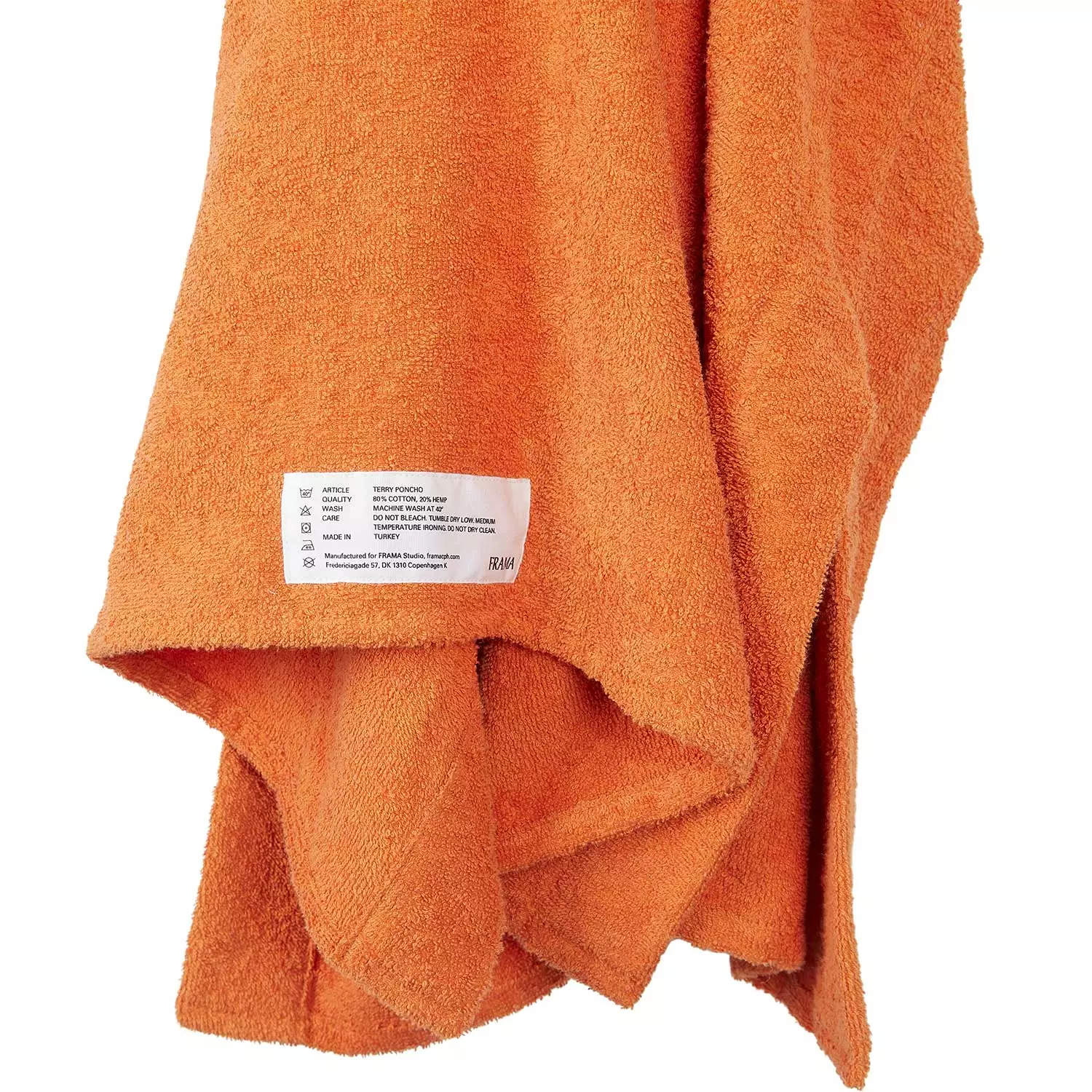 Frama Heavy Towel Poncho Onesize, Burnt Orange 4 Frama Heavy Towel Poncho Onesize, Burnt Orange – Bild 4