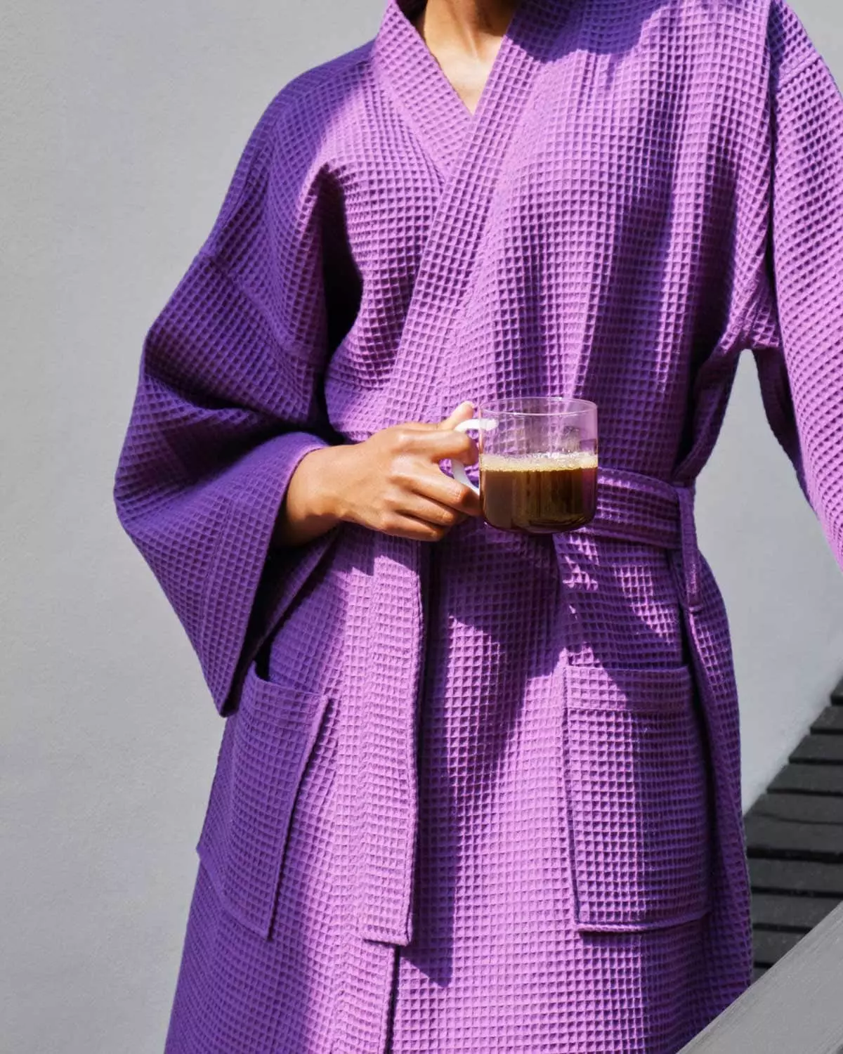 Hay Waffle Bademantel Einheitsgröße, Vibrant Purple 3 Hay Waffle Bademantel Einheitsgröße, Vibrant Purple – Bild 3