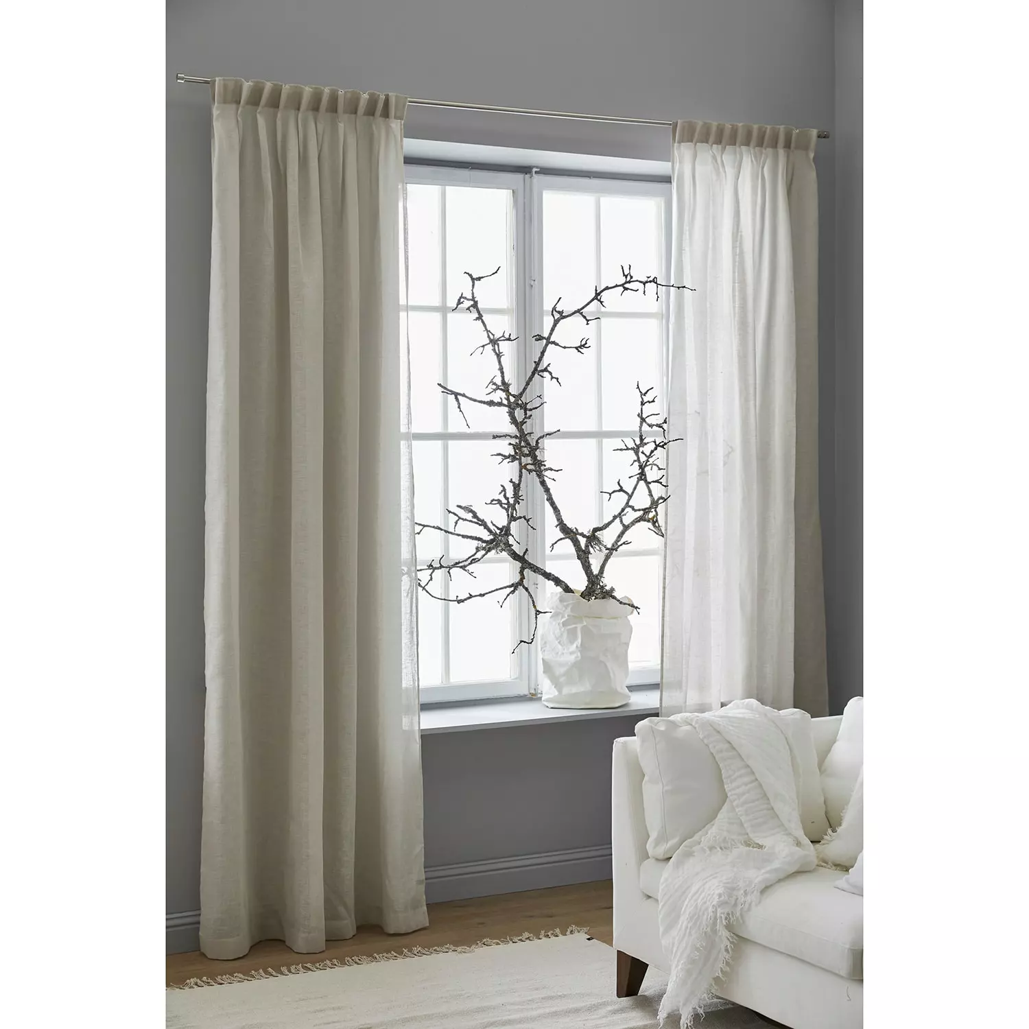 Himla Dalsland Vorhang Mit Faltenband 145x290 Cm, Oatmeal 2 Himla Dalsland Vorhang Mit Faltenband 145x290 Cm, Oatmeal – Bild 2