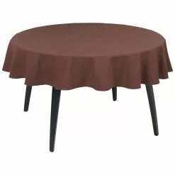 Juna Basic Table Cloth Round Ø170 Cm, Chocolate