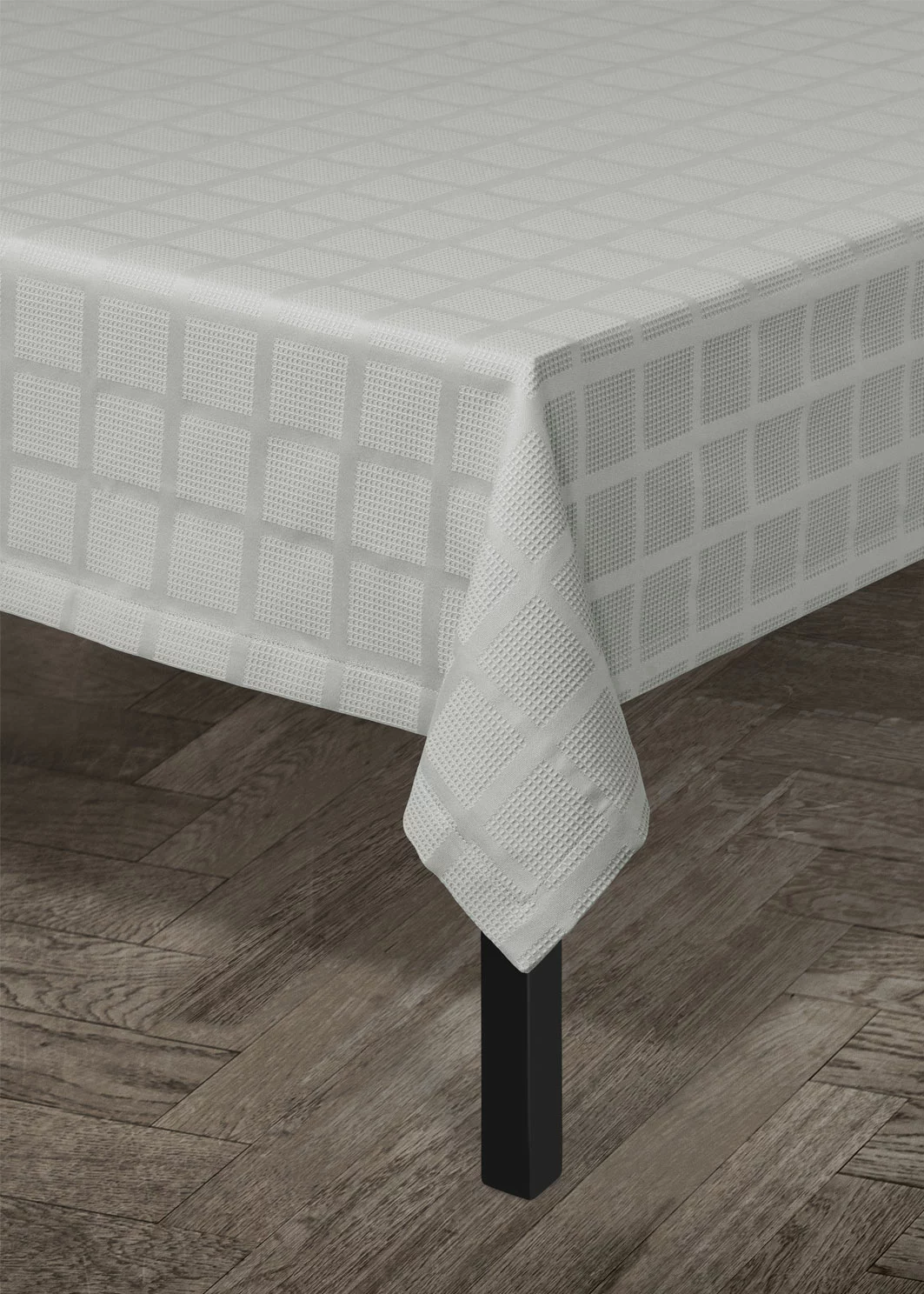 Juna Brick Damast-Tischdecke Grau, 150x320 Cm 2 Juna Brick Damast-Tischdecke Grau, 150x320 Cm – Bild 2