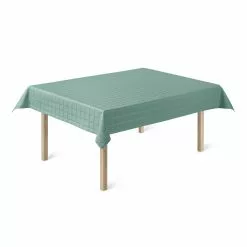 Juna Brick Damast-Tischdecke Türkis, 150x270 Cm
