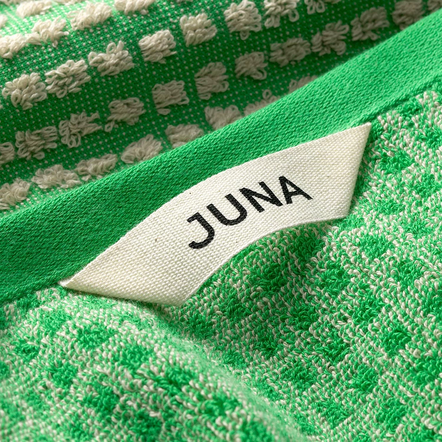 Juna Check Handtuch 100x50 Cm, Grün/Sandfarben 3 Juna Check Handtuch 100x50 Cm, Grün/Sandfarben – Bild 3