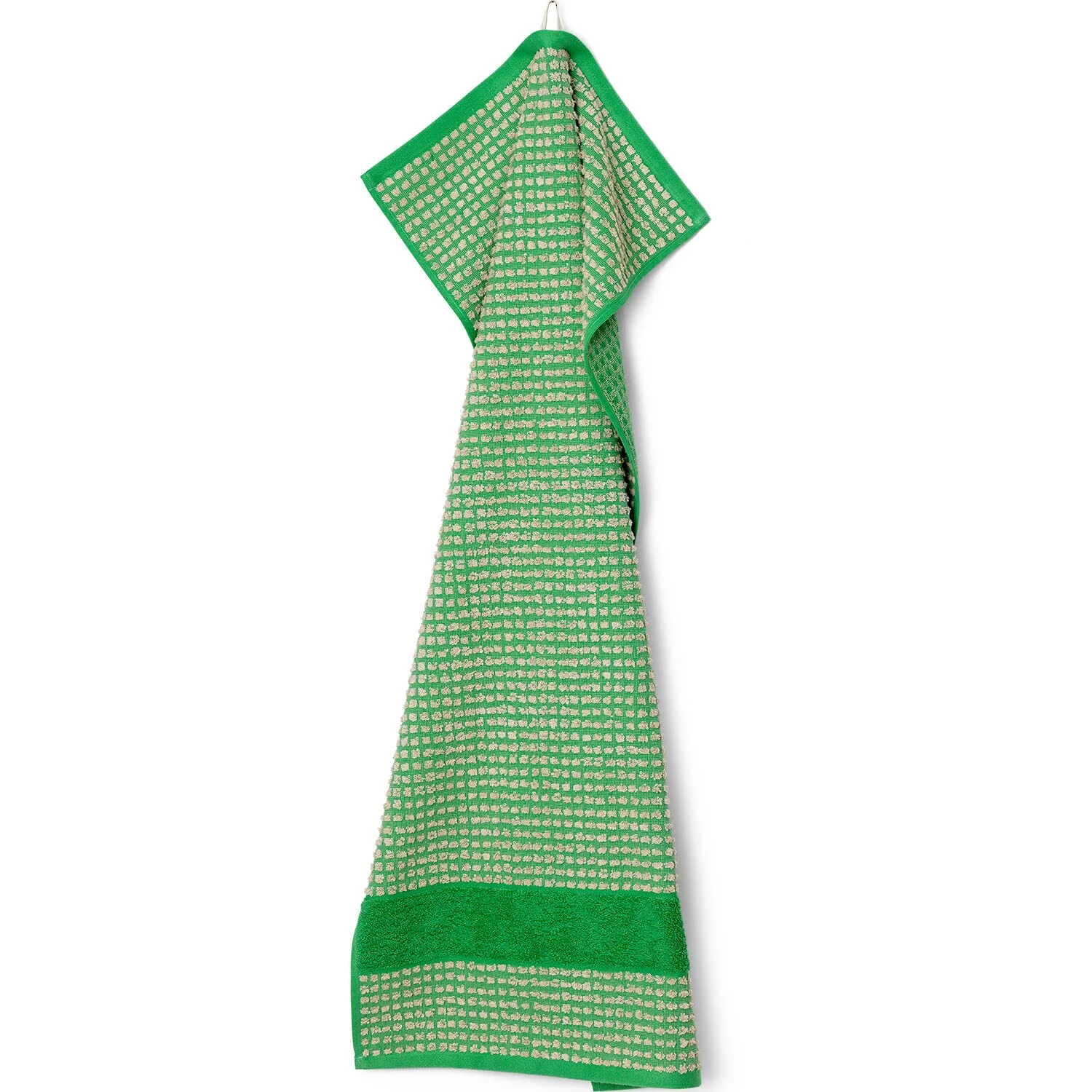 Juna Check Handtuch 100x50 Cm, Grün/Sandfarben 4 Juna Check Handtuch 100x50 Cm, Grün/Sandfarben – Bild 4