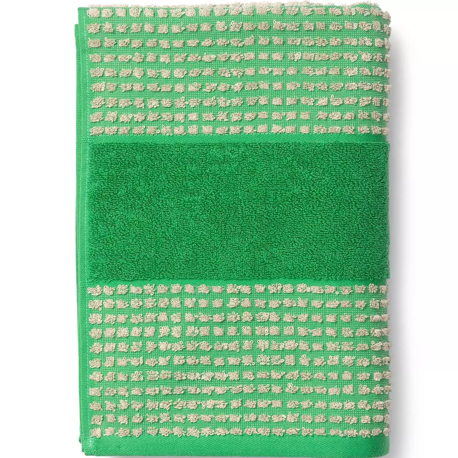 Juna Check Handtuch 140x70 Cm, Grün/Sandfarben 1 Juna Check Handtuch 140x70 Cm, Grün/Sandfarben