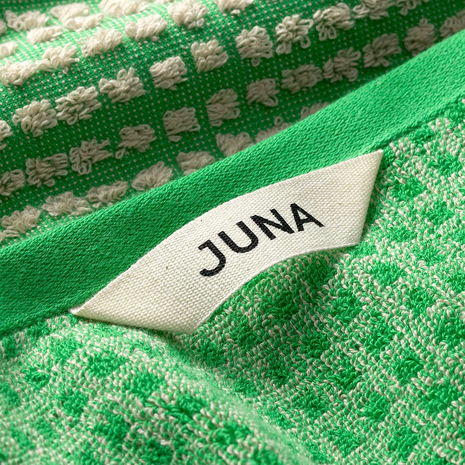 Juna Check Handtuch 140x70 Cm, Grün/Sandfarben 3 Juna Check Handtuch 140x70 Cm, Grün/Sandfarben – Bild 3