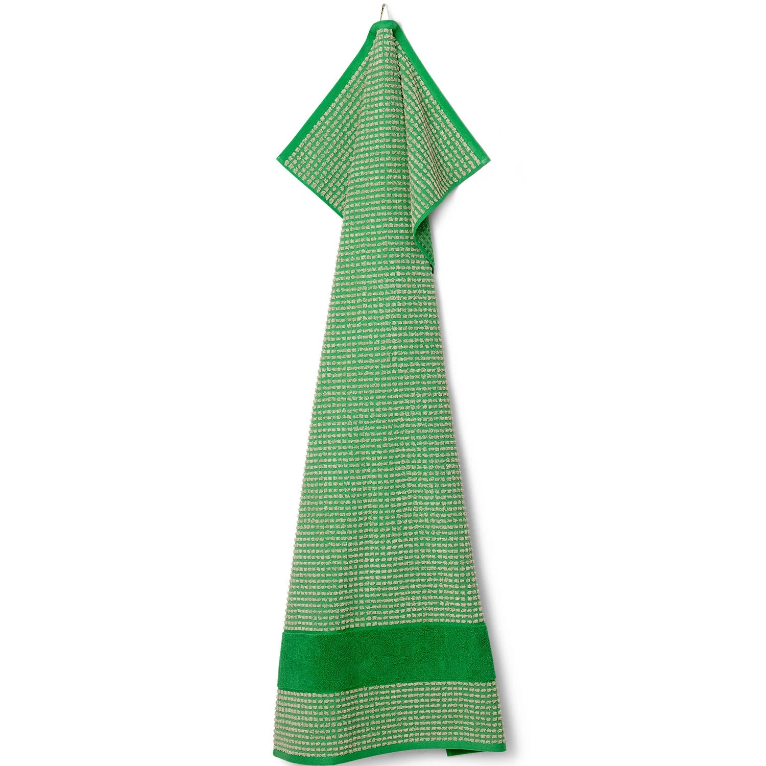 Juna Check Handtuch 140x70 Cm, Grün/Sandfarben 4 Juna Check Handtuch 140x70 Cm, Grün/Sandfarben – Bild 4