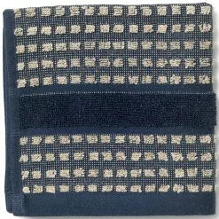 Juna Check Waschlappen 30x30 Cm, Dunkelblau/Sandfarben