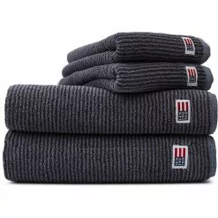 Lexington Original Handtuch Stahlblau / Dunkelgrau Melange, 50x70 Cm