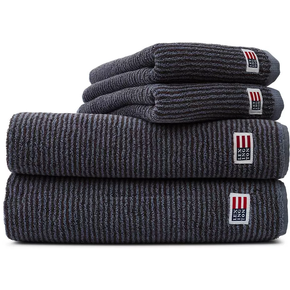 Lexington Original Handtuch Stahlblau / Dunkelgrau Melange, 50x70 Cm 1 Lexington Original Handtuch Stahlblau / Dunkelgrau Melange, 50x70 Cm