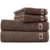 Lexington Original Handtuch Tan / Dunkelgrau Melange, 70x130 Cm