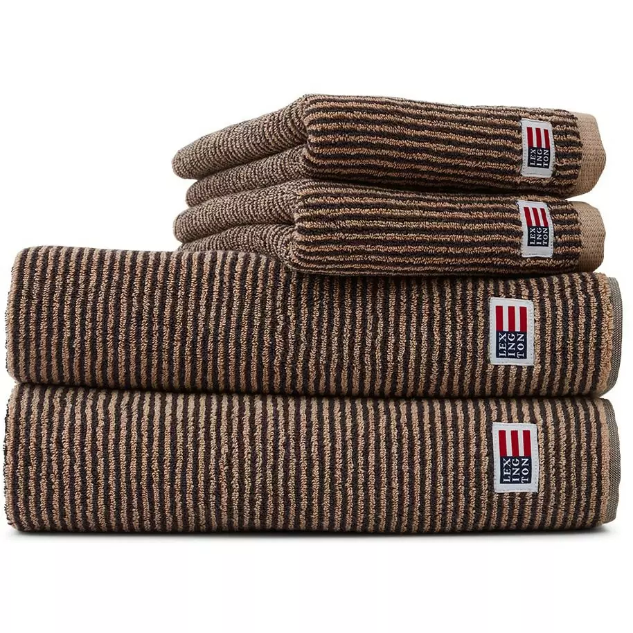 Lexington Original Handtuch Tan / Dunkelgrau Melange, 70x130 Cm 1 Lexington Original Handtuch Tan / Dunkelgrau Melange, 70x130 Cm