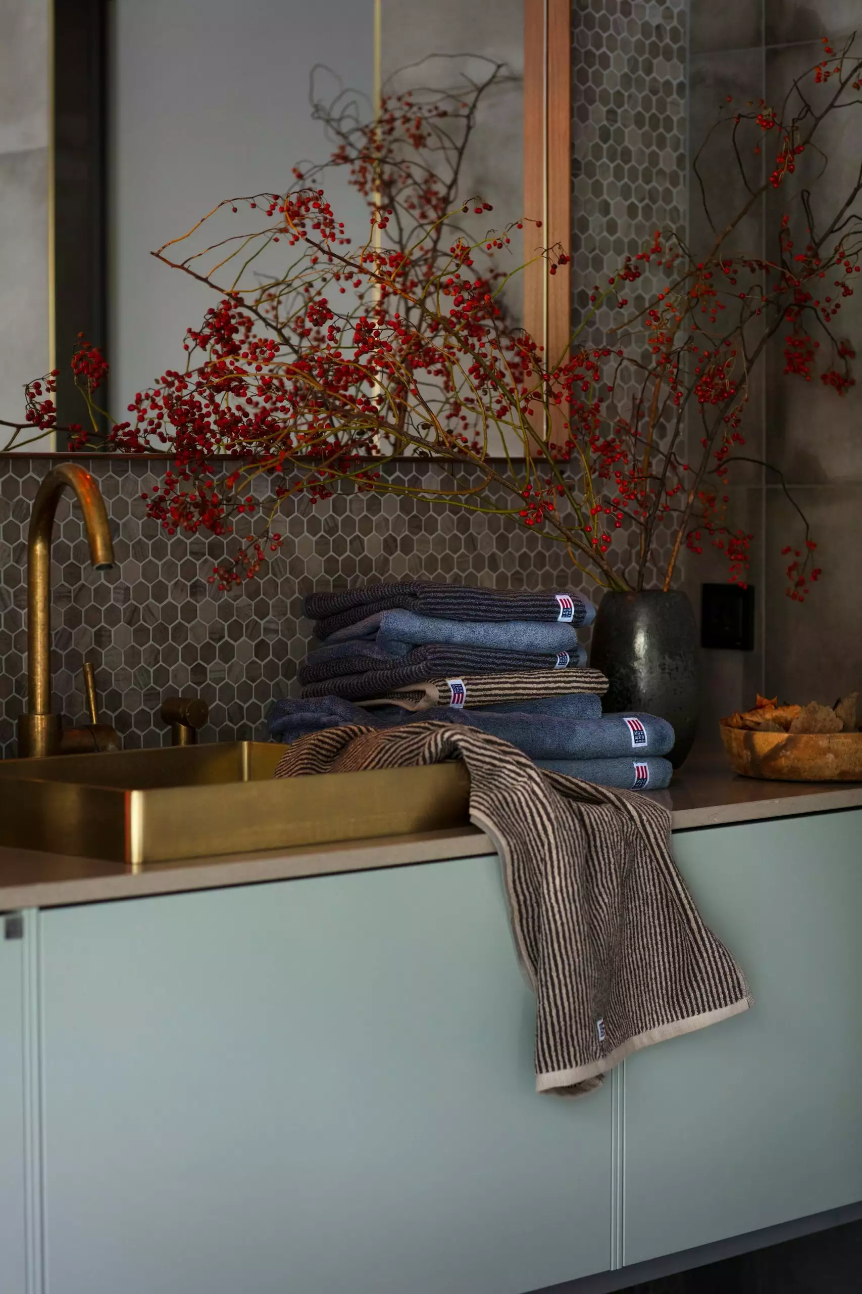 Lexington Original Handtuch Tan / Dunkelgrau Melange, 70x130 Cm 4 Lexington Original Handtuch Tan / Dunkelgrau Melange, 70x130 Cm – Bild 4