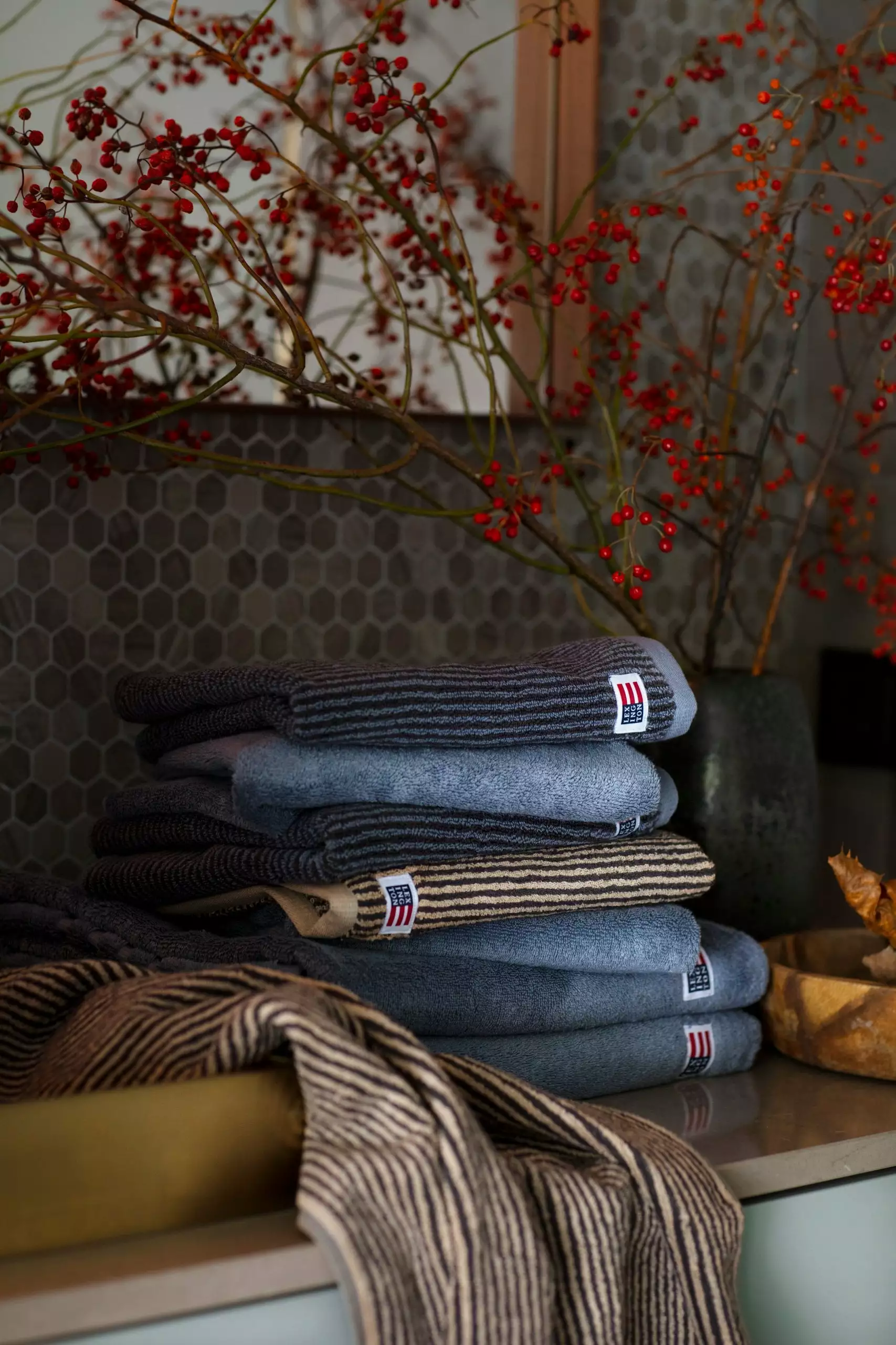 Lexington Original Handtuch Tan / Dunkelgrau Melange, 70x130 Cm 5 Lexington Original Handtuch Tan / Dunkelgrau Melange, 70x130 Cm – Bild 5