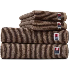 Lexington Original Handtuch Tan / Dunkelgrau Melange, 50x70 Cm