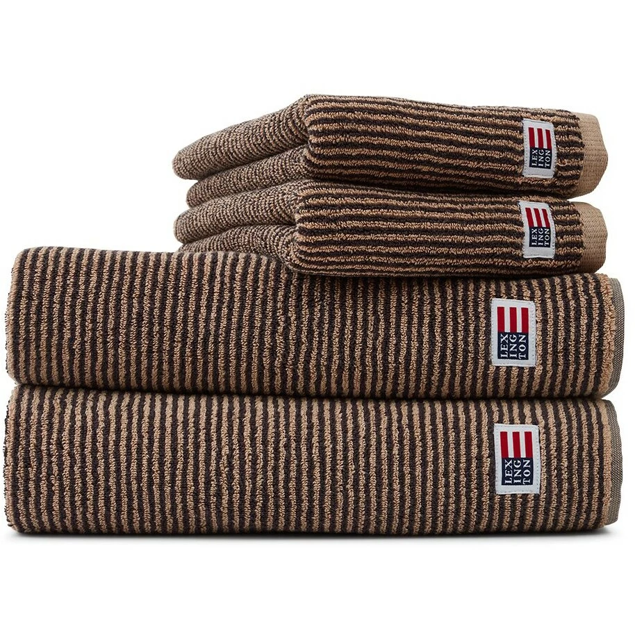Lexington Original Handtuch Tan / Dunkelgrau Melange, 50x70 Cm 1 Lexington Original Handtuch Tan / Dunkelgrau Melange, 50x70 Cm