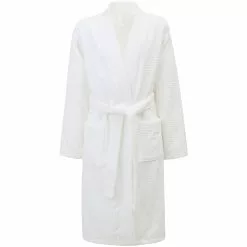 Lexington Unisex Cotton/Lyocell Structured Bademantel Weiß, M