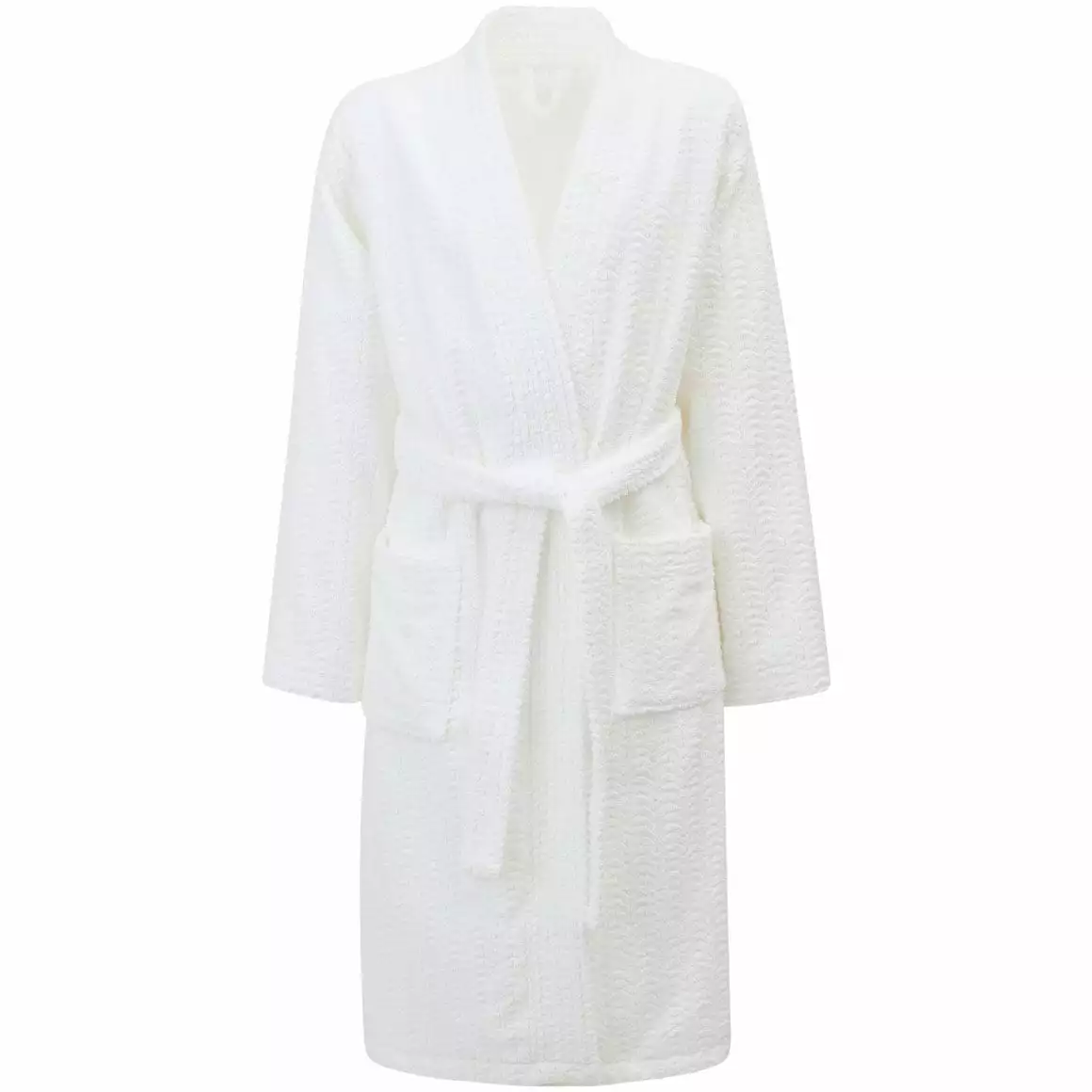 Lexington Unisex Cotton/Lyocell Structured Bademantel Weiß, L 1 Lexington Unisex Cotton/Lyocell Structured Bademantel Weiß, L