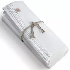 Lovely Linen Classic Round Tablecloth Ø200 Natural Tischdecke Altweiß