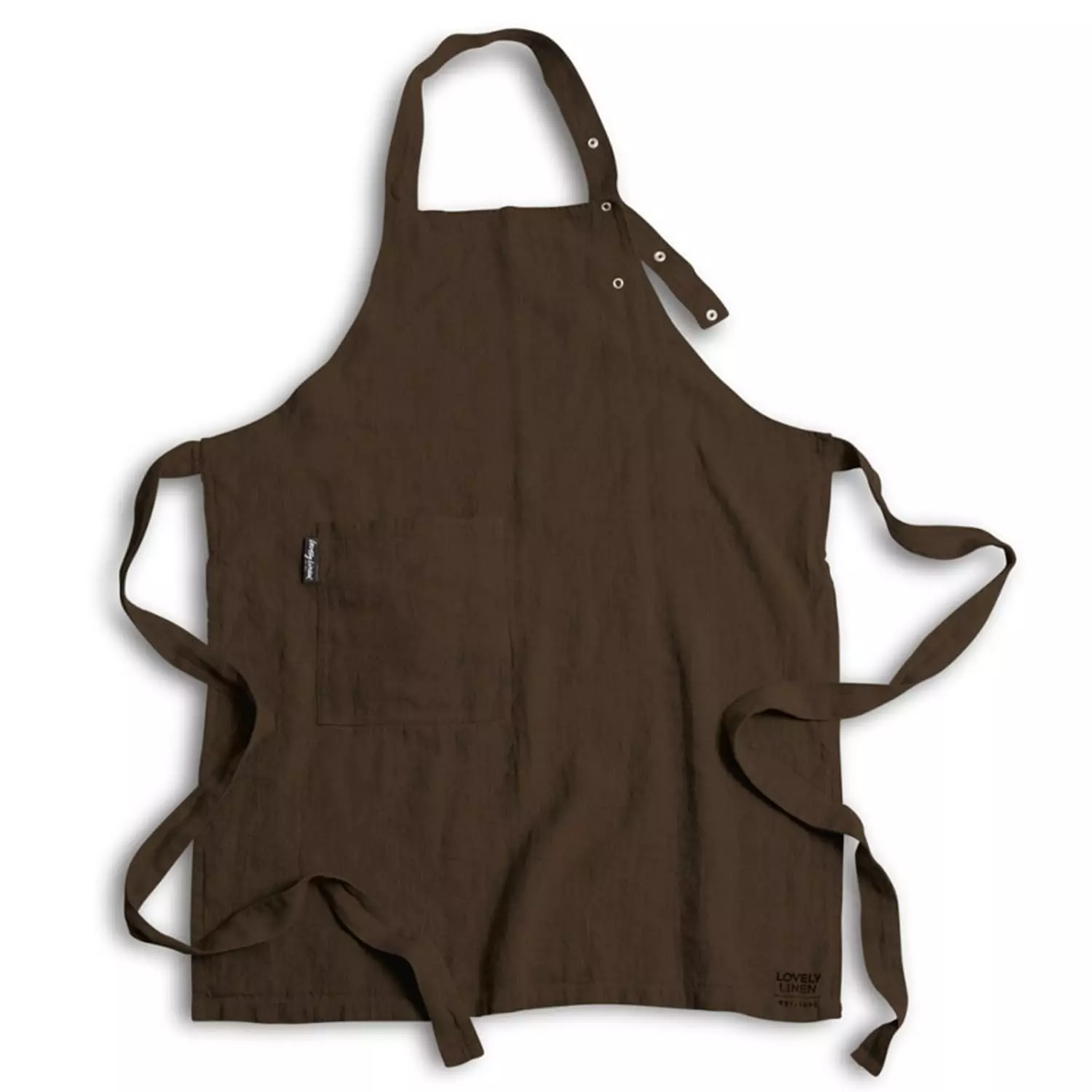 Lovely Linen Lovely Button Apron Jeep Green Schürze Chocolate 1 Lovely Linen Lovely Button Apron Jeep Green Schürze Chocolate
