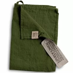 Lovely Linen Lovely Gästehandtuch Leinen 35x50 Cm, Jeep Green