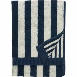 Marimekko Kaksi Raitaa Handtuch Sand / Dunkelblau, 50x70 Cm