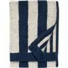 Marimekko Kaksi Raitaa Gästehandtuch Sand / Dunkelblau, 30x50 Cm