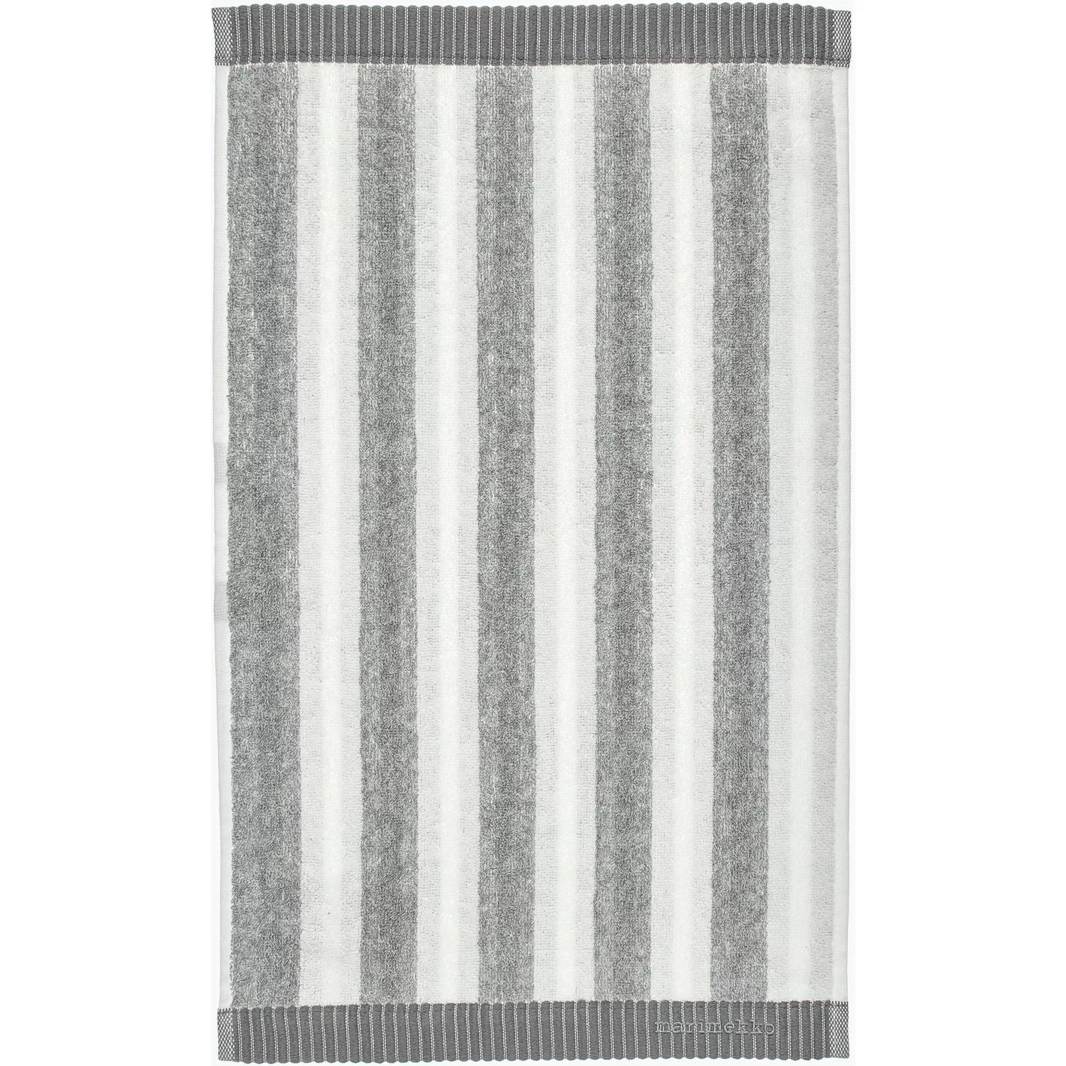 Marimekko Kaksi Raitaa Gästehandtuch Weiß / Grau, 30x50 Cm 2 Marimekko Kaksi Raitaa Gästehandtuch Weiß / Grau, 30x50 Cm – Bild 2
