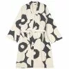 Marimekko Unikko Bademantel Altweiß/Charcoal, S