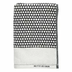 Mette Ditmer Grid Handtuch Schwarz/Off-White, 30x60cm
