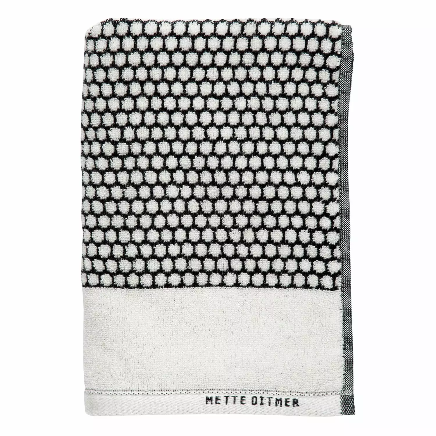 Mette Ditmer Grid Handtuch Schwarz/Off-White, 30x60cm 1 Mette Ditmer Grid Handtuch Schwarz/Off-White, 30x60cm