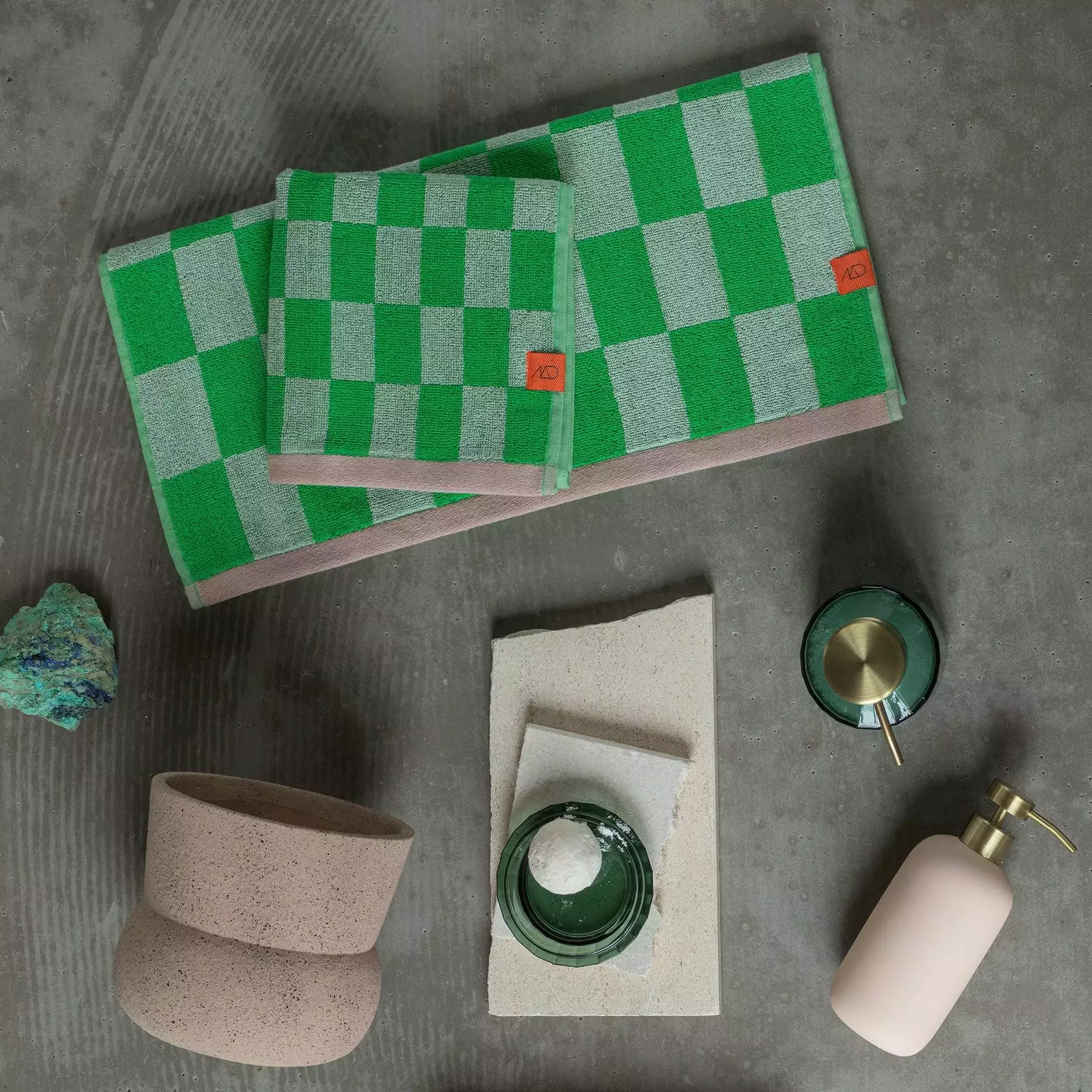 Mette Ditmer Retro Gästehandtuch 40x55 Cm 2-er Set, Classic Green 2 Mette Ditmer Retro Gästehandtuch 40x55 Cm 2-er Set, Classic Green – Bild 2