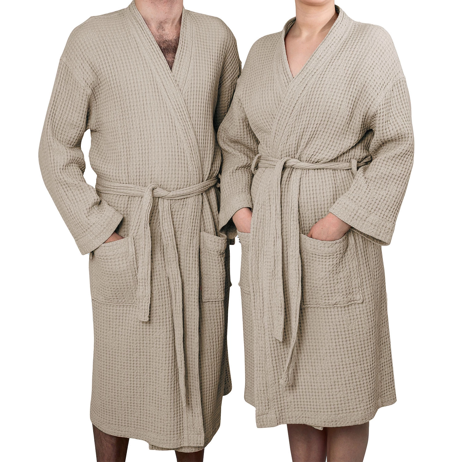 Mille Notti Cialda Bademantel Hellbraun, S/M 2 Mille Notti Cialda Bademantel Hellbraun, S/M – Bild 2