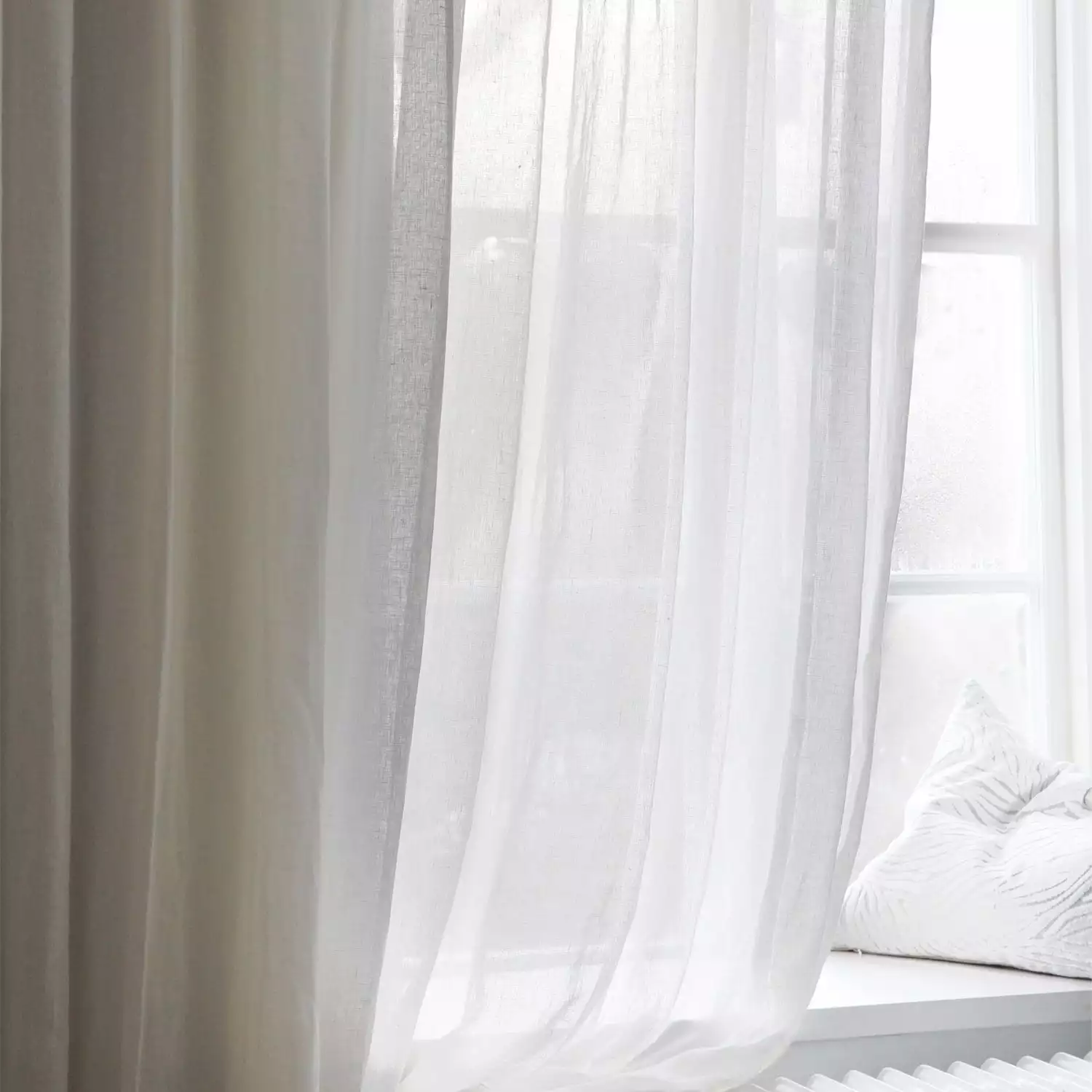 Mimou Kelly Vorhang Leinen Doppelte Breite Weiß, 293x290 Cm 1 Mimou Kelly Vorhang Leinen Doppelte Breite Weiß, 293x290 Cm