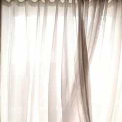 Mimou Mimmi Vorhang Recycelt Stoff Doppelt Breite, Naturrosa, 290x250 Cm