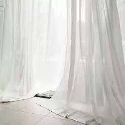 Mimou Mimmi Vorhang Recycelt Stoff Einzeln Breite, Naturweiß, 140x290 Cm