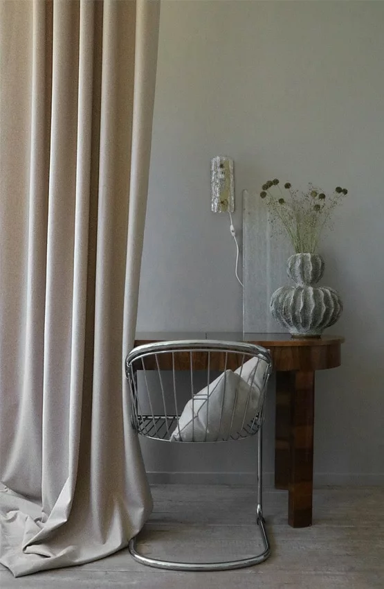 Mimou Retreat Vorhang Recycelte Wolle Porzellan-beigefarben , 290x140 Cm 3 Mimou Retreat Vorhang Recycelte Wolle Porzellan-beigefarben , 290x140 Cm – Bild 3