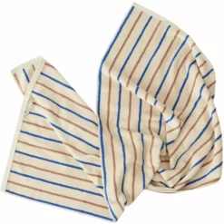 OYOY Raita Handtuch 140x70 Cm, Karamell/Blau