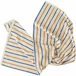 OYOY Raita Handtuch 100x50 Cm, Karamell/Blau