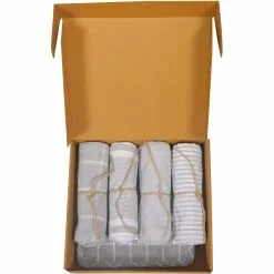 Recycled By Wille Geschenkset Küche 4 Küchenhandtücher + 2 Topflappen, Grau