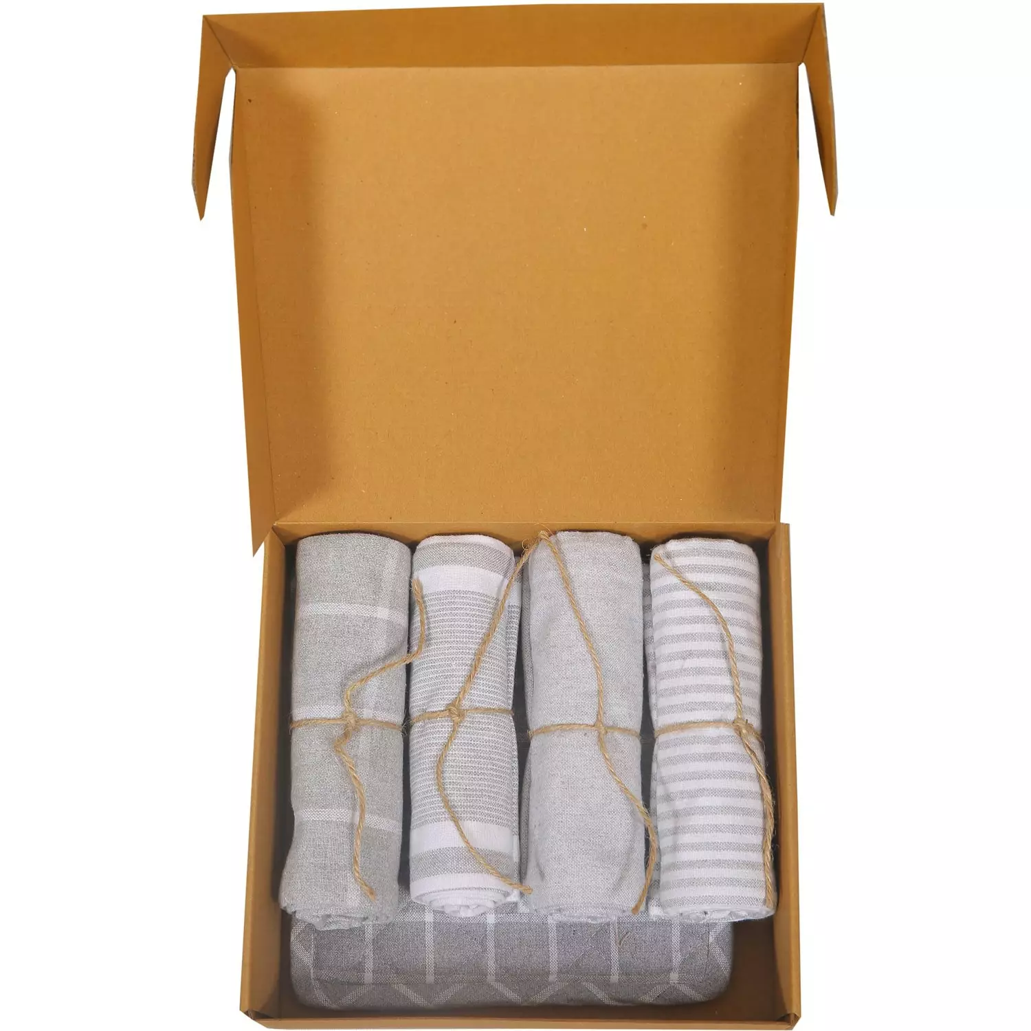 Recycled By Wille Geschenkset Küche 4 Küchenhandtücher + 2 Topflappen, Grau 1 Recycled By Wille Geschenkset Küche 4 Küchenhandtücher + 2 Topflappen, Grau