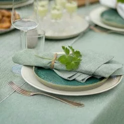 Recycled By Wille Hedvig Tischdecke Behandelt 140x310 Cm Chambray, Grün 7 Recycled By Wille Hedvig Tischdecke Behandelt 140x310 Cm Chambray, Grün -Kindertextilien Verkäufe recycled by wille hedvig tischdecke behandelt 140x310 cm chambray 4