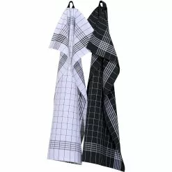 Recycled By Wille Astrid Geschirrtuch 2-er Set 50x70 Cm, Grau/Weiß